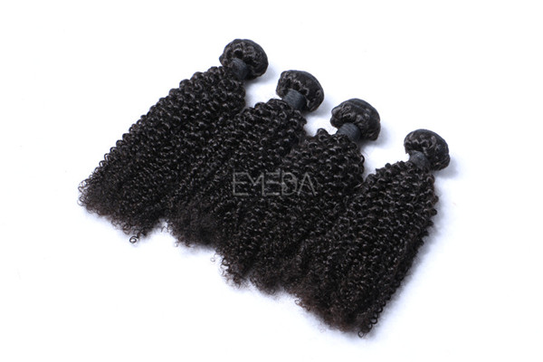 Indian temple hair last more than 3 years kinky curly hair weaves ZJ0090